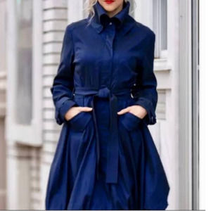 Samuel Dong Bubble Coat Dress Iridescent Midnight Blue Small